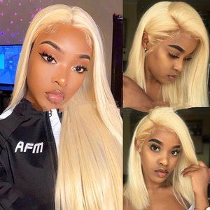 💥100% Human Hair 28 Inches Lace Frontal 613 Straight Wig💥NWT